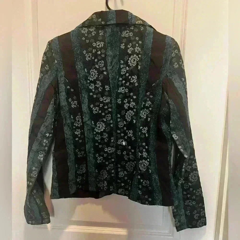 Bisou Bisou Patchwork Button Front Whimsy Goth Of… - image 7